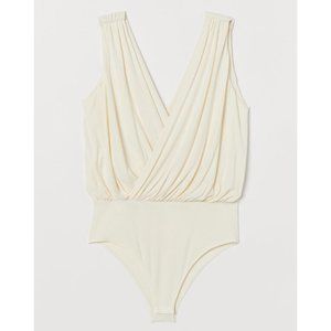H&M draped bodysuit in cream
